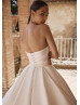 Beaded Strapless Ivory Satin Corset Back Unique Wedding Dress